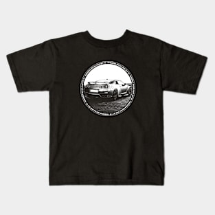 NISSAN GT-R R35 Black 'N White 4 (Black Version) Kids T-Shirt